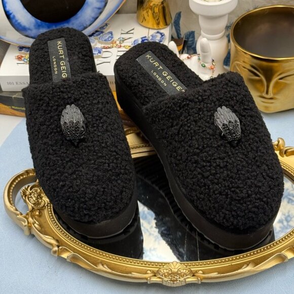 🆕 KURT GEIGER LONDON 🧿 NWOB Kensington Pump Faux-Shearling Slippers, Sz 37 US7 - Picture 4 of 13